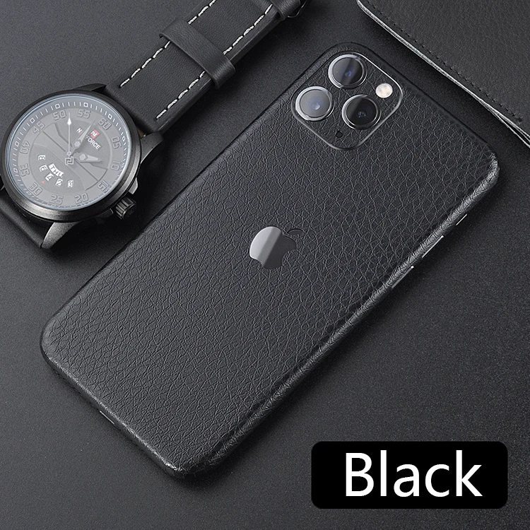 black Новая кожаная наклейка для iPhone 6, 6 S, 7, 8X11, задняя пленка, тонкая защитная крышка, задняя декоративная наклейка - Цвет: black