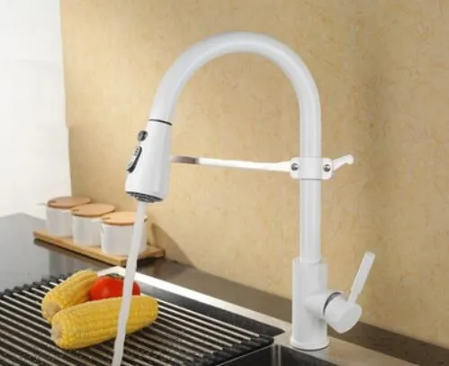 Vidric Newly Arrived Pull Out Kitchen Faucet White Sink Mixer Tap 360 degree rotation kitchen mixer taps Kitchen Tap with Soap - Цвет: Фиолетовый