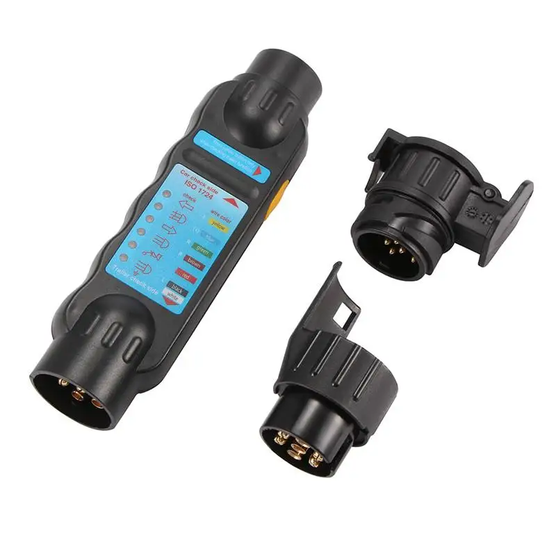 Onever Car Trailer Tester 7 Pin Towing Light Cable Circuit Plug Socket with 2 Adapters 12V Electrics Diagnostic Tools | Автомобили и