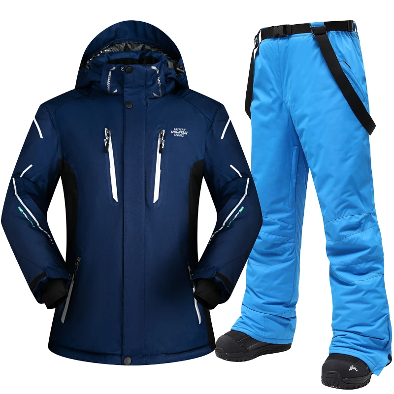 Лыжная куртка мужская зимняя верхняя одежда лыжный костюм мужской супер теплый лыжный сноуборд куртка+ брюки зимний костюм ветрозащитный водонепроницаемый