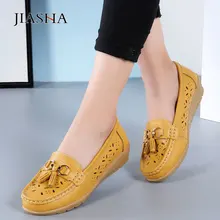 Летние балетки на плоской подошве; женские Балетки без шнуровки; повседневная женская обувь; коллекция года; модные лоферы из натуральной кожи с кисточками; женская обувь