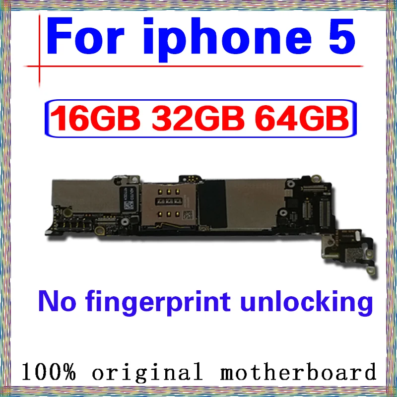iCloud для iphone 5 материнская плата с полными чипами, оригинальная разблокированная материнская плата для iphone 5 5g с ОС, 16 ГБ 32 ГБ 64 ГБ