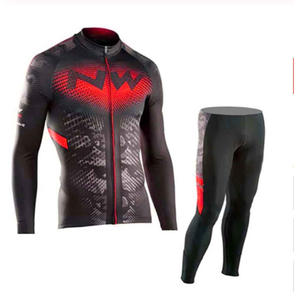 NW Велоспорт Джерси набор с длинным рукавом MTB велосипед одежда Одежда Майо Ropa Ciclismo Гонки на велосипедах велосипедные костюмы весна и осень N6 - Цвет: 12