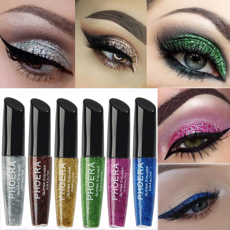

PHOERA Glitter Sequins Eye Shadow Pallete Liquid Makeup Cosmetics Face Contour Color Eyelashes Highlighter Eyeshadow PowderTSLM1
