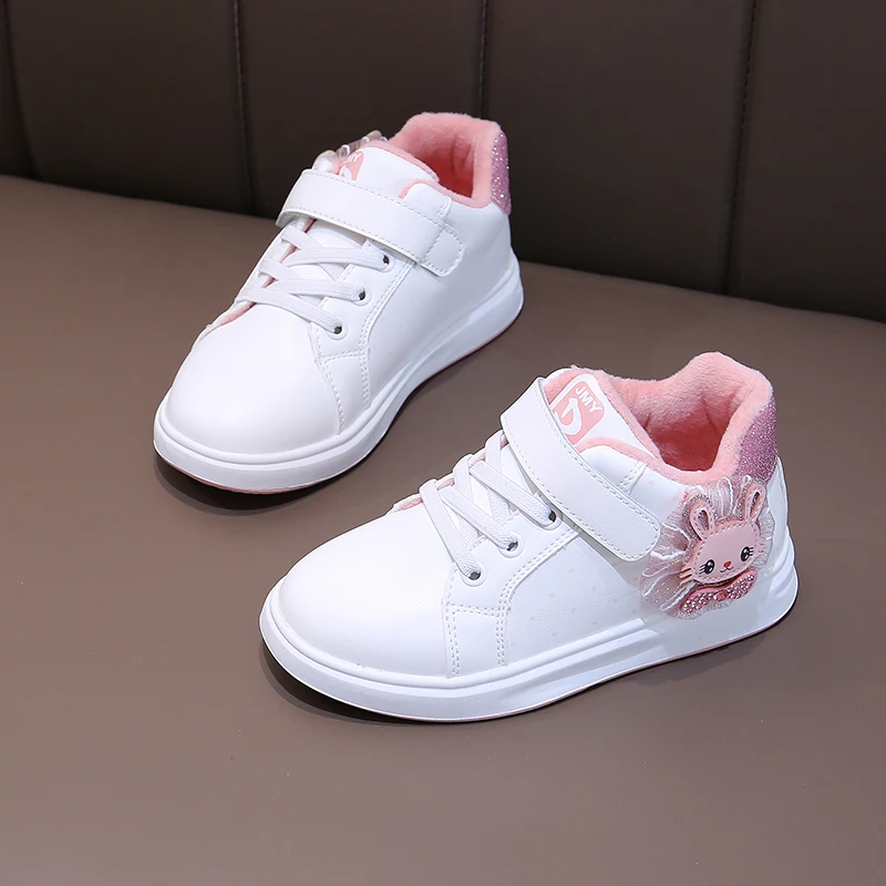 kids shoes for girl sneakers cartoon rabbit casual toddler baby sport shoes autumn little girl shoes pink white SGL002