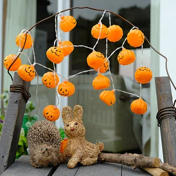 

LED Lantern Halloween Holiday Party Lights String Manual DIY Pumpkin Light String Ins Style Halloween Decoration Light String
