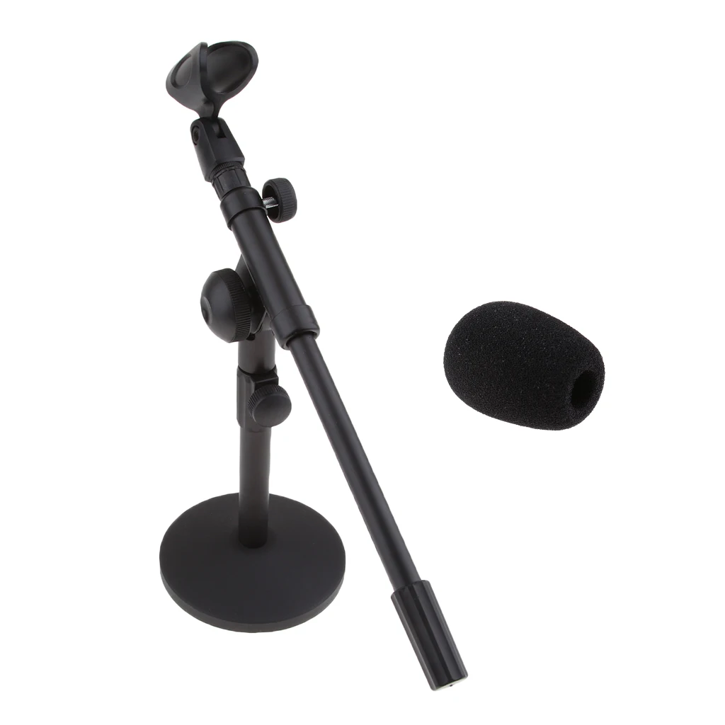 Регулируемая подставка для микрофона MagiDeal с зажимом и 2 шт. губка для микрофона