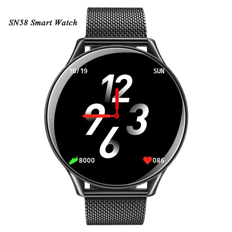 

SN58 Smart Watch Men Waterproof Tempered Glass Sscreen Activity Fitness Tracker Heart Rate Monitor Sports Women Smartwatch