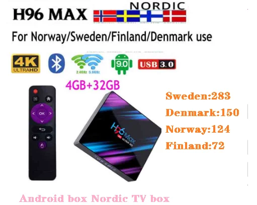 H96 Max + Android 9 0 лучший стабильный смарт-ТВ-бокс для скандинавский iptv шведский