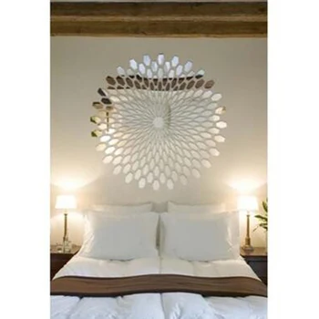 

Creative Art Geometric Pattern Petal Decor TVBackground Wall Bedroom Corridor Wall Decor Self-adhesive Acrylic Mirror Wall Stick
