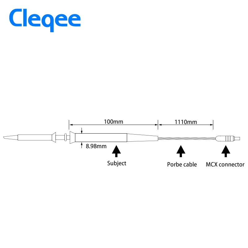 Cleqee MCX 60 датчик осциллографа на МГц черный X1/X10 для мини-осциллограф DSO201 DS201 DSO203 DS203 DSO202 DSO QUAD VC101