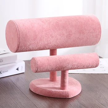 

T-Bar Headband Hair Clasp Holder, Retail Shop Jewelry Display Storage Stand Rack for Necklace, Bracelet, Watch, Velvet