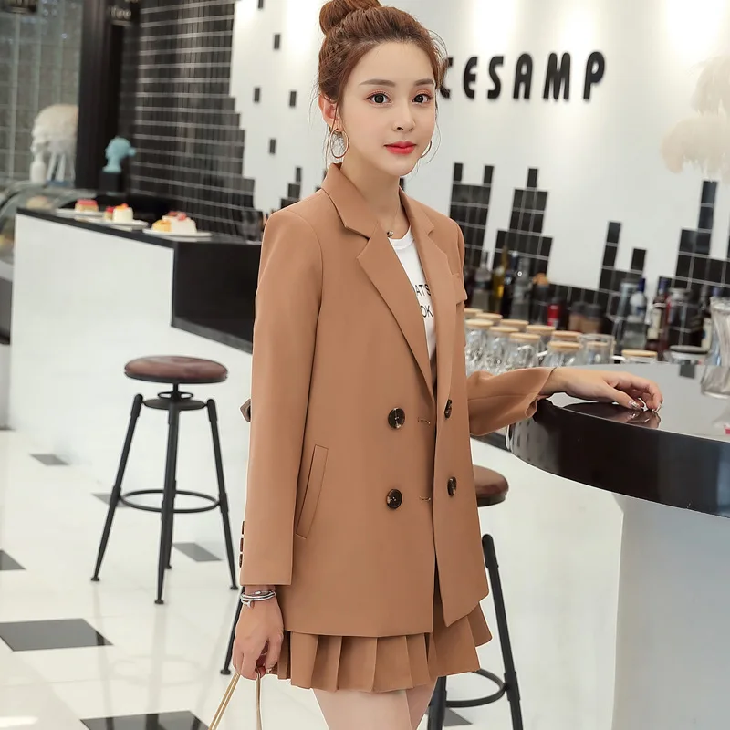 

2019 Business Suit Autumn And Winter New Style Loose Version of Work Clothes Women's College Student Suit Korean-style Long Slee