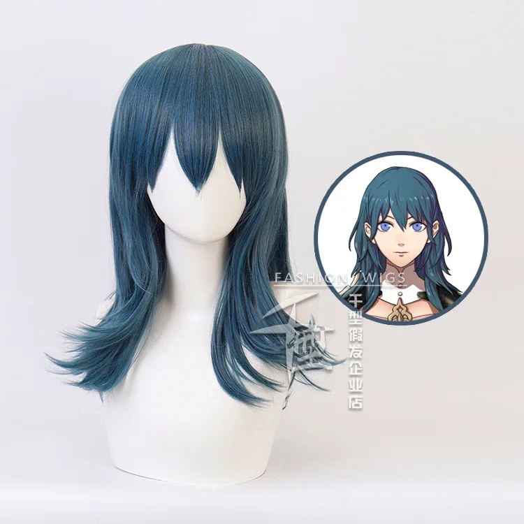 Огненная эмблема ThreeHouses парик Byleth длинный синий прямой Средний короткий Косплей