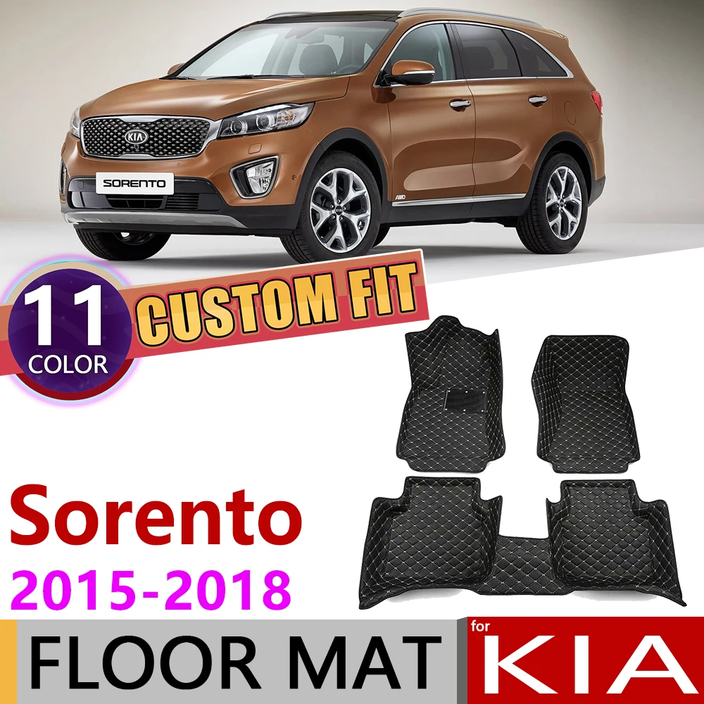 Кожаные автомобильные коврики на заказ для Kia Sorento UM 2015 2016 2017 2018 5 7 мест Авто