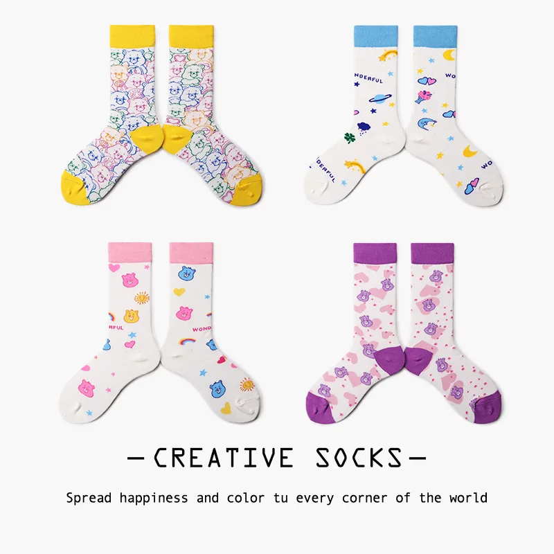 Новое поступление, модные женские Носки с рисунком космонавты и ракеты, забавные вечерние хлопковые носки в стиле хип-хоп, новые подарки для женщин