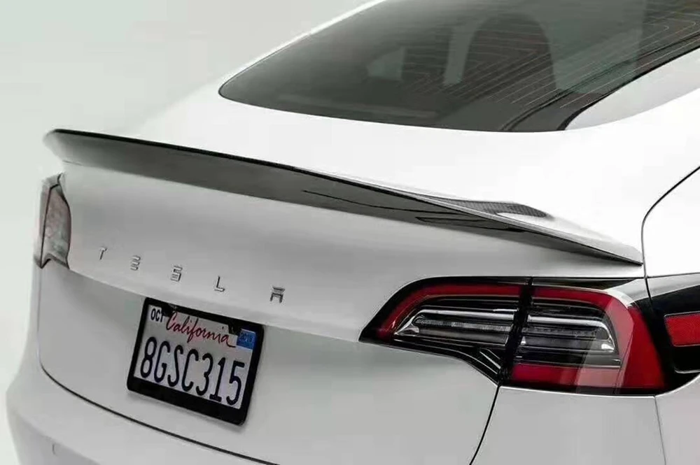 Для нового Tesla модель 3 автомобильные аксессуары Высокое качество Настоящее углеродное волокно задний багажник спойлер крыло