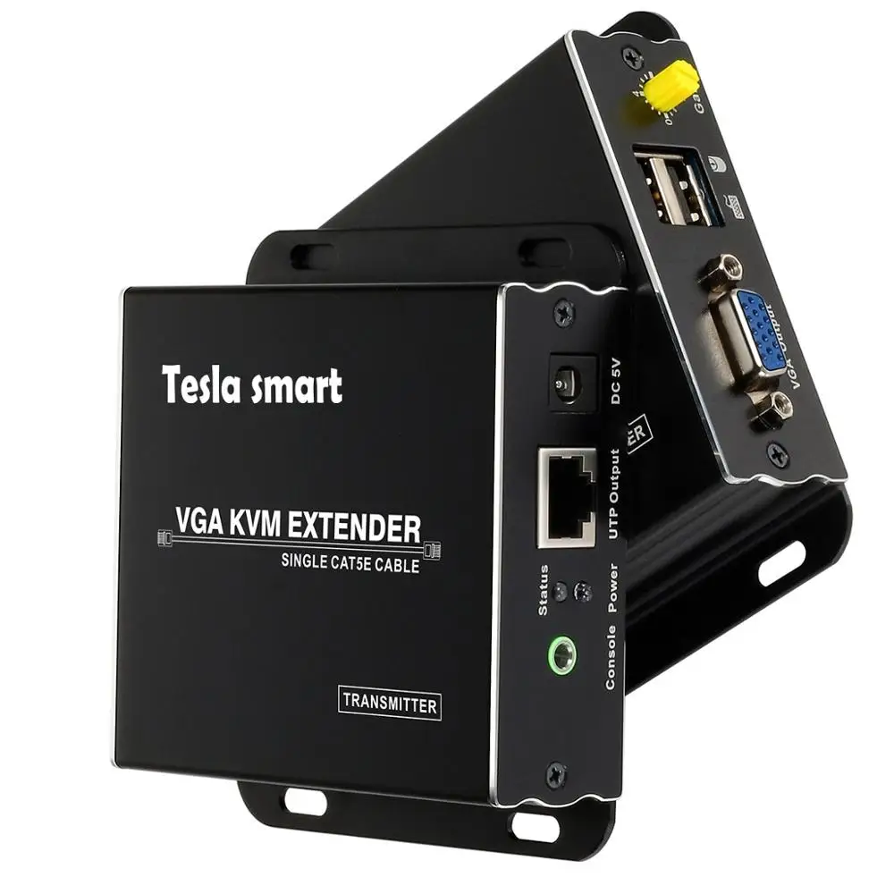 Tesla smart KVM удлинитель 1080 P 60Hz VGA через CAT5 через UTP FTP до 984ft длинный диапазон(1 удлинитель TX+ 1 удлинитель RX