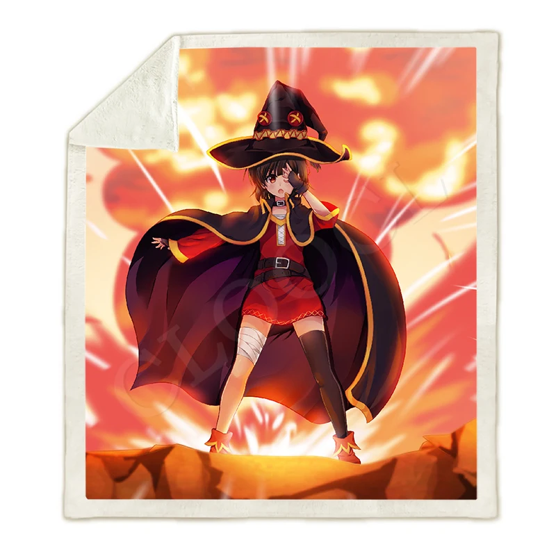 Аниме девушка Megumin Konosuba одеяла 3D принт модный диван путешествия молодежное постельное белье пледы одеяла диван покрывало для плюшевого одеяла - Цвет: Blanket 8