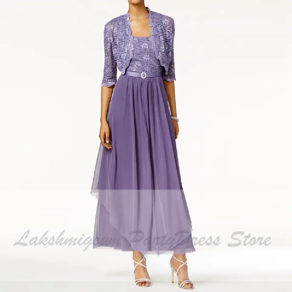 Lakshmigown Lilac Mutter Der Braut Kleider Mit Spitze Jacke Plus Grosse Lange Dinner Party Kleid Abendkleider Vestidos Kleider Fur Die Brautmutter Aliexpress