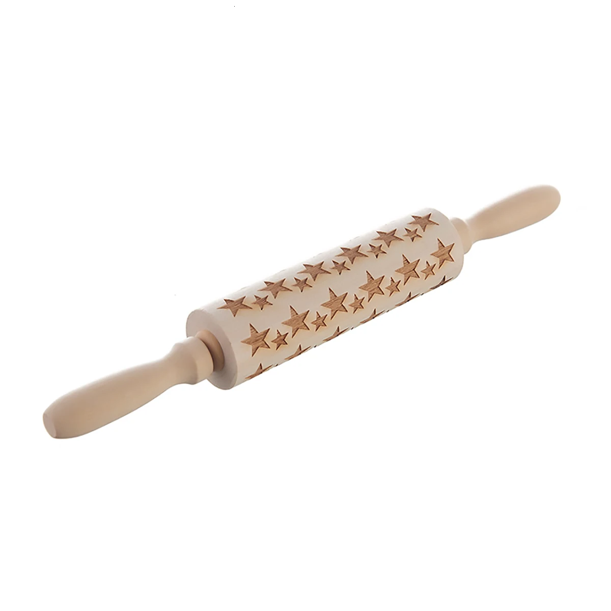 Christmas Wooden Rolling Pins Embossing Rolling Pin Cake Cookie Pastry Fondant Roller Dough Elk Snowflake Engraved - Цвет: 1546375