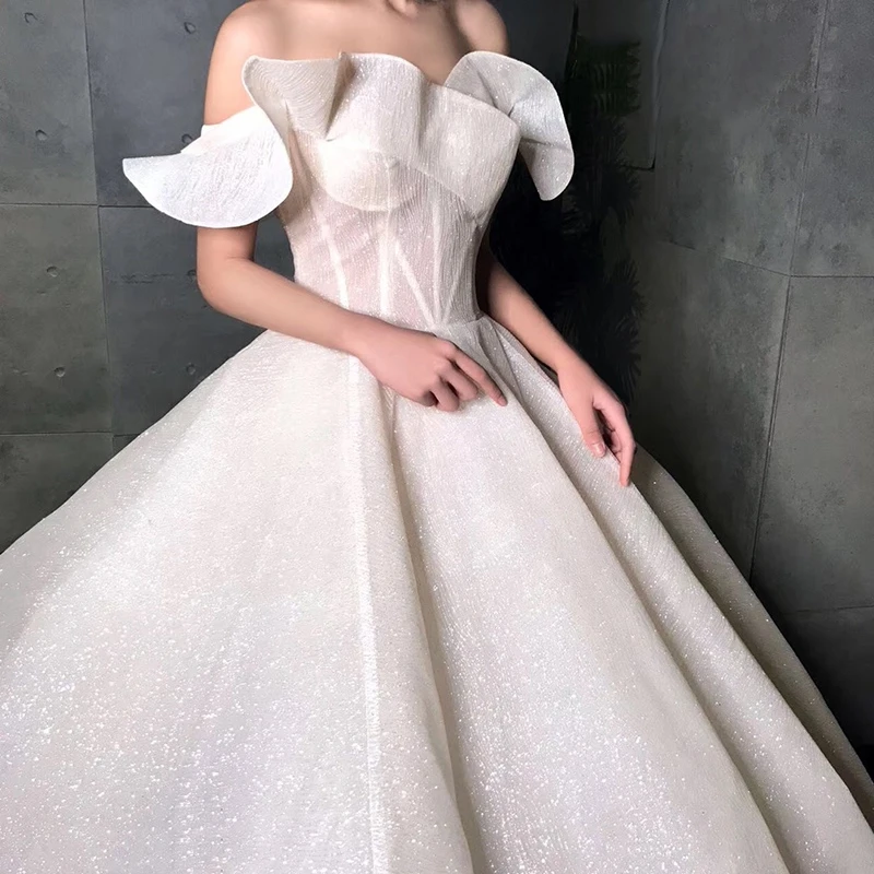 Summer Wedding Celebrity Backless Ruffles Short Dress Sexy Women Ball Gown Slash Neck Chinese Style Party Dresses Wholesale