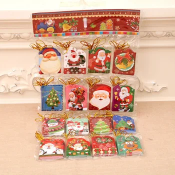 

128pcs Christma Greeting Card Pendant Kit Xmas Tree Hanging Blessing Tag Ornaments Party Decoration Accessories