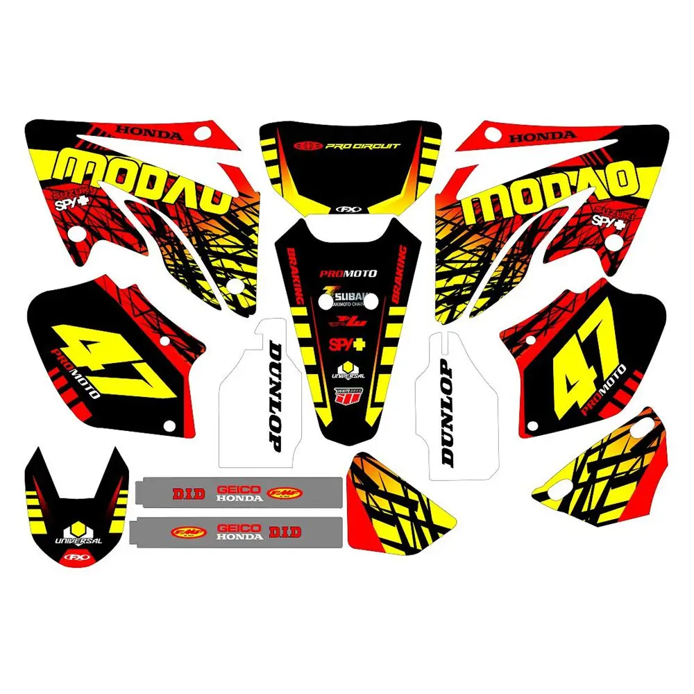 Для Honda XR250 2003 2004 2005 полный Графика наклейки на заказ Номер Наименование лента 3M наклейки-матовые Водонепроницаемый