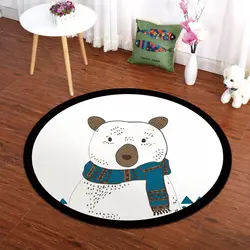 Забавный медведь круглый коврик с мультяшными животными детский коврик для ползанья для гостиной большой детский домашний Прихожая
