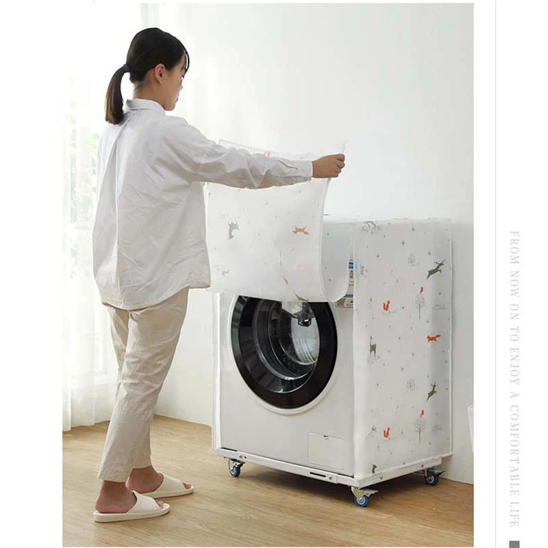 Cubierta de lavadora de carga superior/carga frontal para tambor PEVA, funda  impresa, cubierta antipolvo, pulsador, lavadora