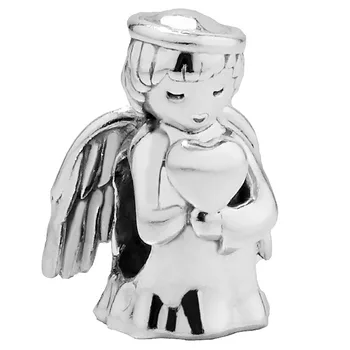

Original Smooth Angel Wings Of Love Heart Beads Fit 925 Sterling Silver Bead Charm Bracelet Bangle DIY Jewelry
