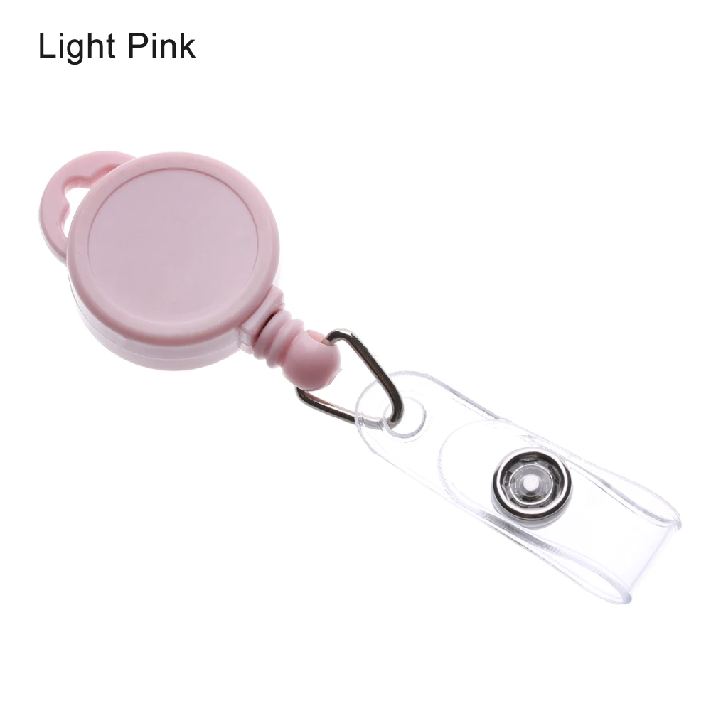 Light Pink 1 шт. выдвижной значок шнур для ID Имя карта-метка значок держатели брелок клипсы школьные офисные принадлежности - Цвет: Light Pink