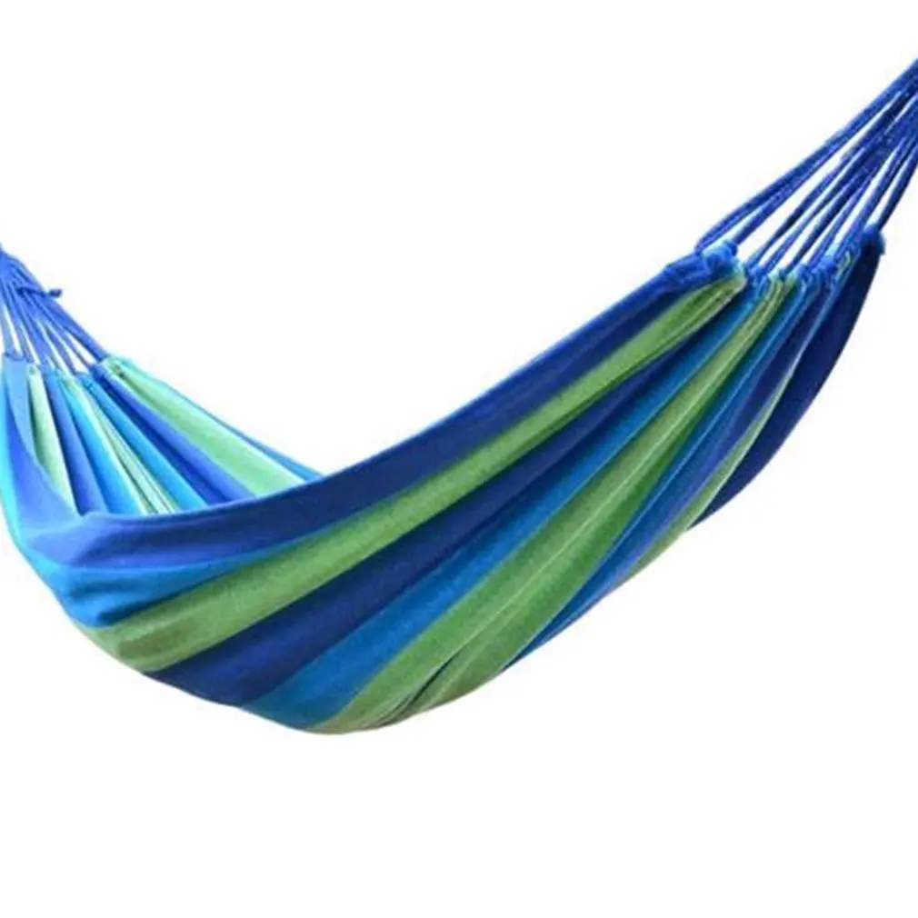 280*80mm 2 Persons Striped Hammock Outdoor Leisure Bed Thickened Canvas Hanging Bed Sleeping Swing Hammock For Camping Hunting 280*80mm 2 Persons Striped Hammock Outdoor Leisure Bed Thickened Canvas Hanging Bed Sleeping Swing Hammock For Camping Hunting
