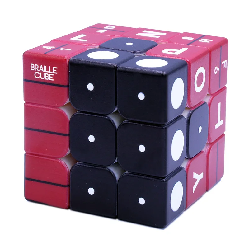 

3x3x3 3D Adult Speed Twist Three-dimensional Emboss Sudoku Magic Cube Math Brain Game Blind Braille Cube Toy