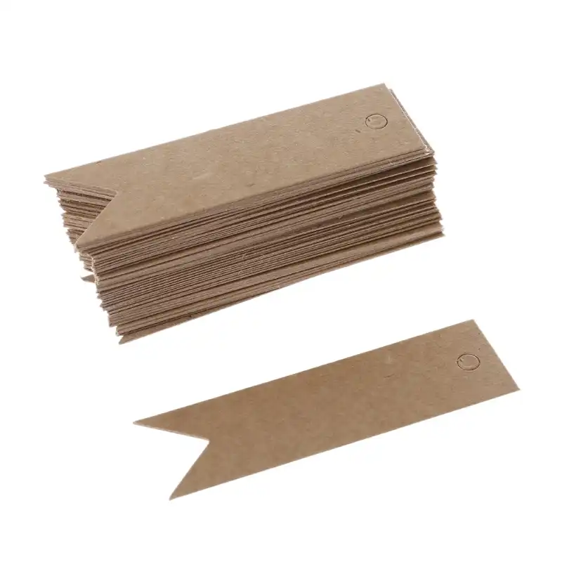 50 pcs  Kraft Paper Hang Tags Birthday Party Favor Gift Label Cards DI GK