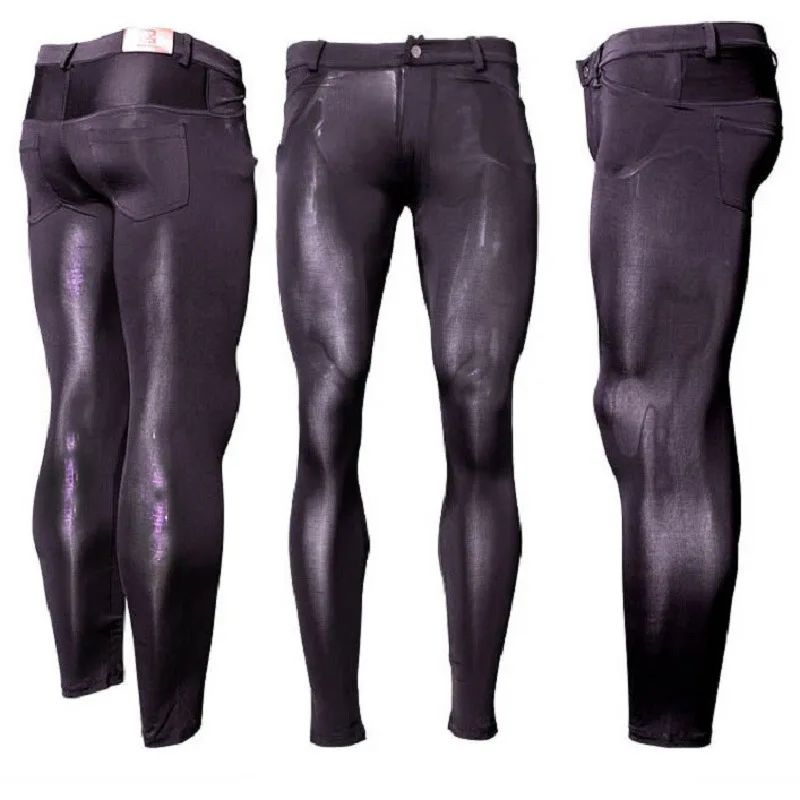 Description Picture 4 of itemHigh-Elastic Ice Silk Elastic Pencil Pants Great Fit Casual Trouser Very Stretchable Sexy Transparent Skinny Breathable Leggings