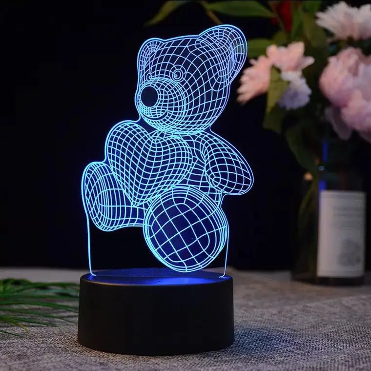 

Small Table Lamp 3D Night Lamp Touch Remote Control Charging-Colorful Gradient Employee Benifit Stall Boutique Hot Sales