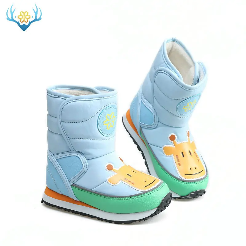 

2019 Baby Girl Boots Thin Travel Snow Boots Sky Blue Giraffe Size Children Waterproof Slip Bottom Buckle Wholesale JSH-C511