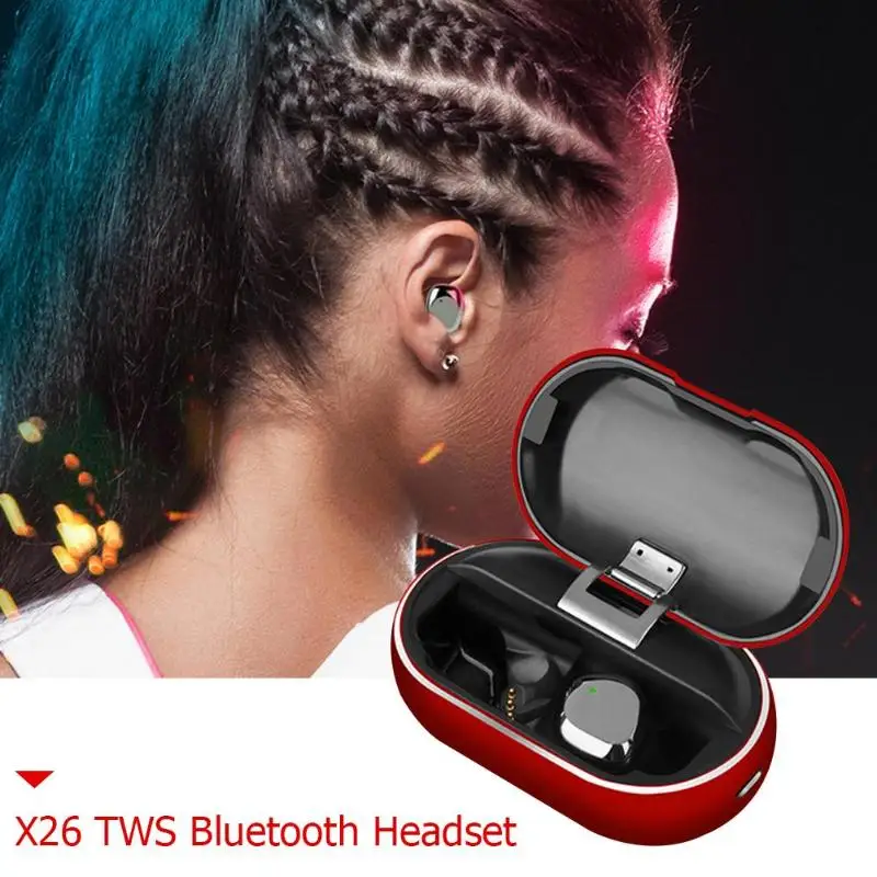 X26 TWS Водонепроницаемый гарнитура стерео Hi-Fi Bluetooth 5,0 Smart Bluetooth наушники с зарядный чехол для приготовления пищи на воздухе велосипед Пеший Туризм