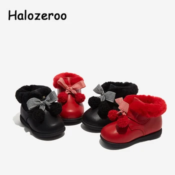 

Winter Baby Girls Princess Ankle Boots Toddler Bow Boots Children Brand Shoes Black Shoes Fashion Boots Pu Leather Boots New