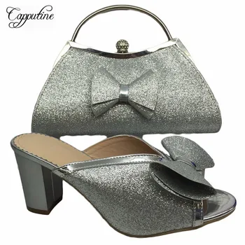 

Capputine Summer Italian Simple Woman Shoes And Bag Set Fashion Africa High Heels Shoes And Matching Bag Set For Party