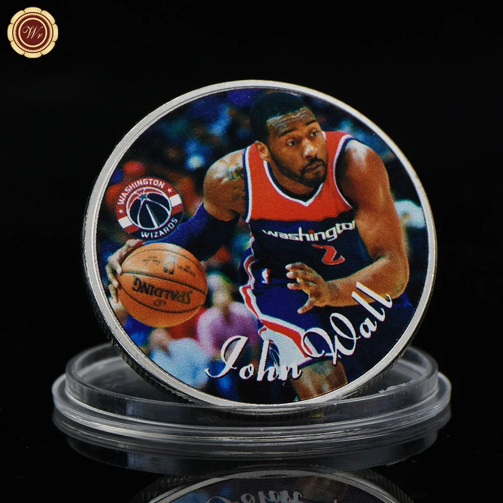 John Wall WR качество 999 Посеребренная баскетбольная серия монета домашний декор Кевин Дюрант баскетболист Challenge МОНЕТА для рождественских подарков - Цвет: John Wall