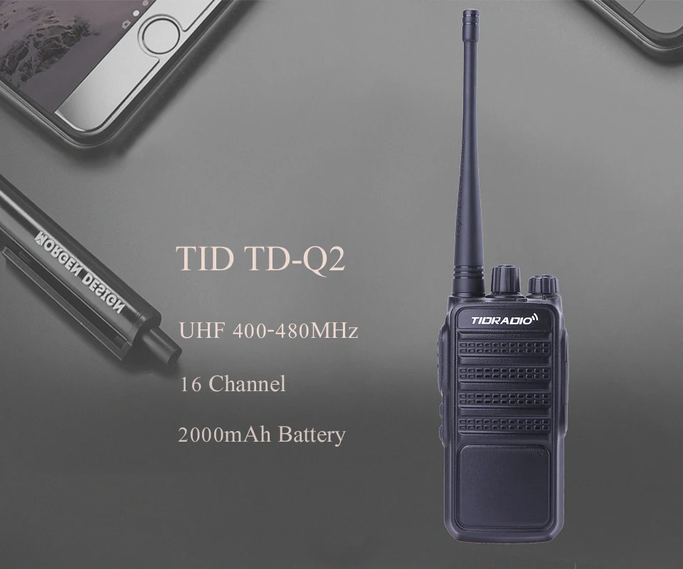 Портативная Рация TIDRADIO TD-Q2 радиостанции UHF 400-480MHz 16CH 2000mAh аккумулятор рации для охоты HF трансивер Ham радио рация портативная