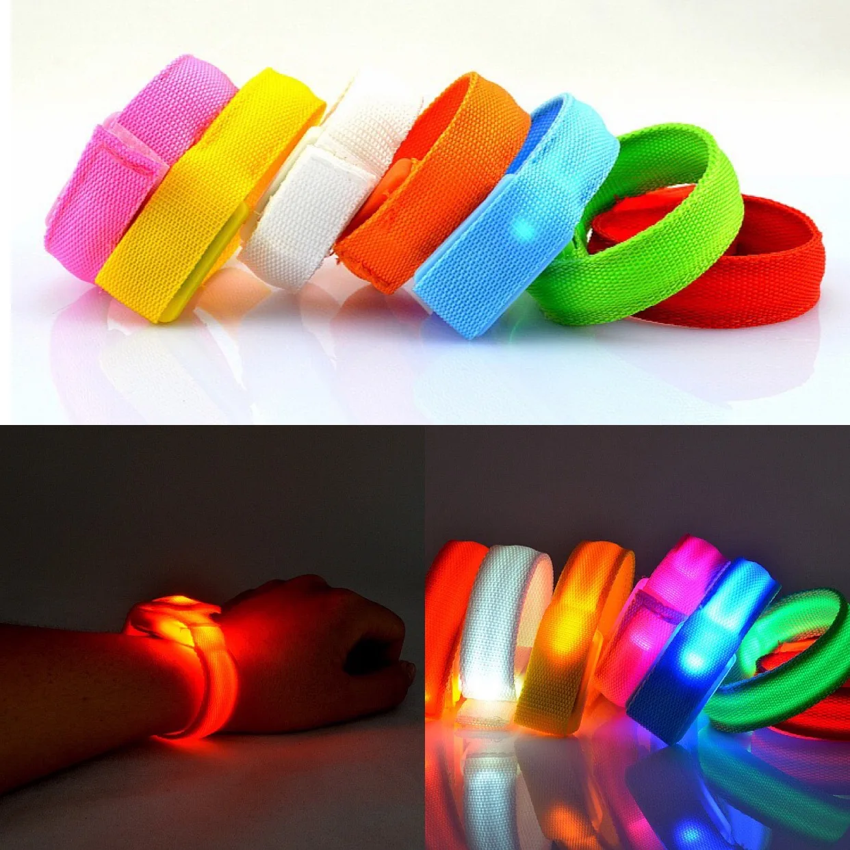 Glow In The Dark Led Bracelet Outdoor Sport Luminous Bangle Armband Light Decoration Belt Arm Leg Bicycle Party 60-80Hours | Дом и сад