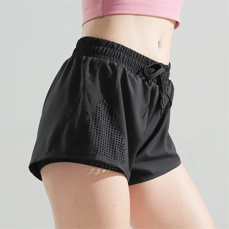 

Mock Two-Piece Loose-Fit Gym Anti-Exposure Shorts Quick-Dry Yoga Pants Summer Running Sports Marathon Shorts Women's