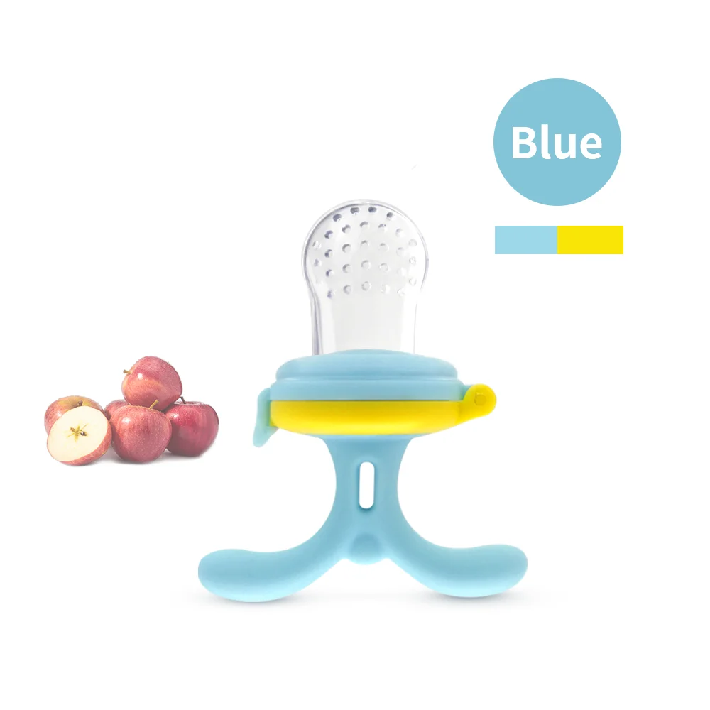 Blue Burabi, детское питание, фруктовая соска для кормления, Мягкий силикон, 3 размера, соски для младенцев, детские игрушки, Прорезывание Зубов, 2 шт. в упаковке, розовый и синий - Цвет: Blue