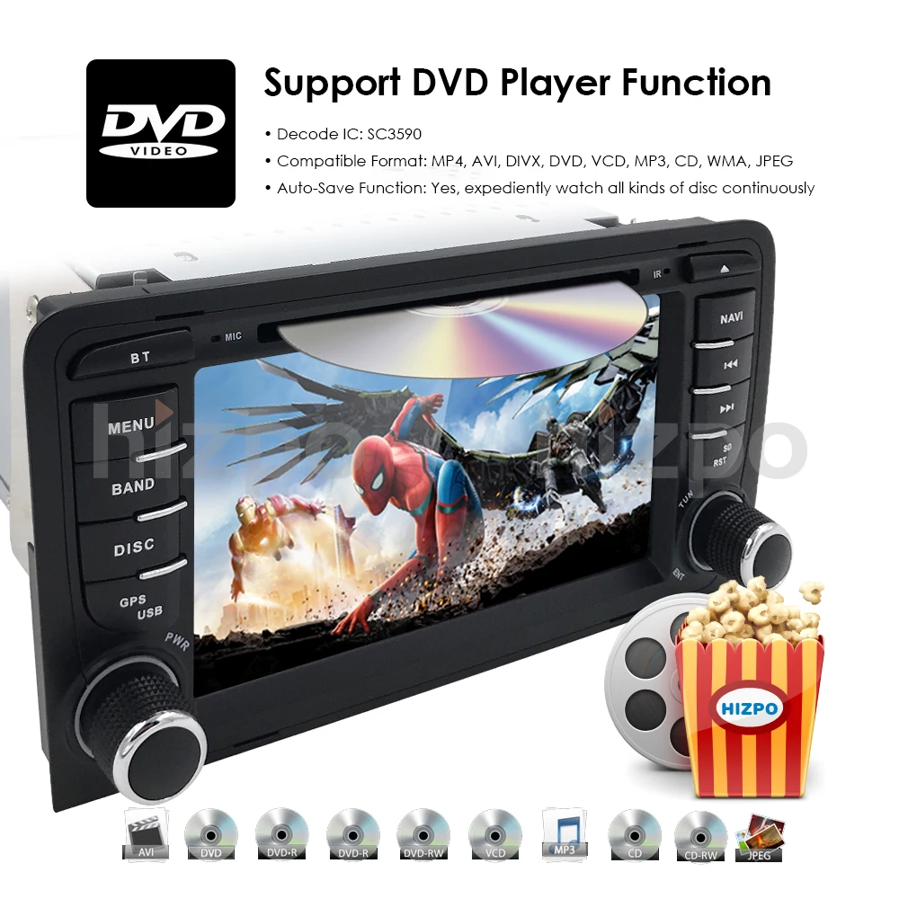 Flash Deal Ossuret Quad core 2 din Android 9.0 Car GPS Navigation for Audi A3 (2003-2011) Stereo AutoRadio Bluetooth WIFI 4G DVD DAB CAM 17