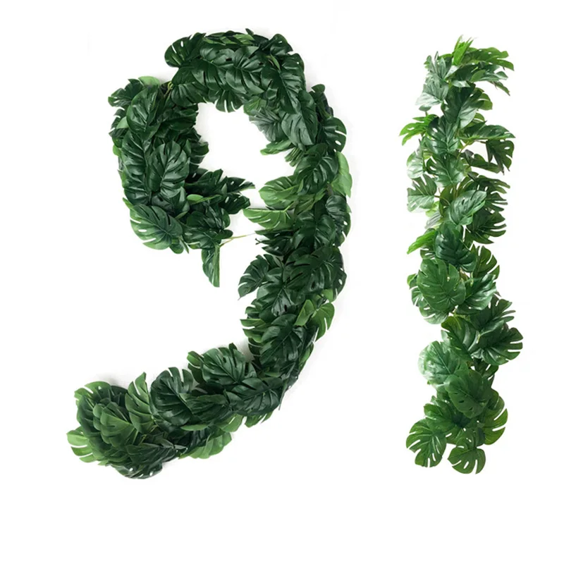 

1Meter Faux Turtle Leafs Vine Plastic Green Plant Rattan Hanging Decoration Artificial Tree Leaves Flower String Fake Ivy Vine