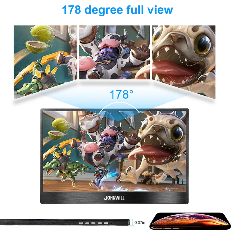  JOHNWILL Portable touch screen gaming monitor 15.6