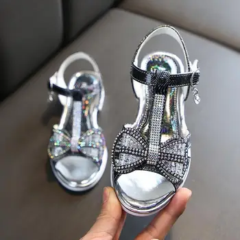 

Ainyfu Children Sandals Girls Princess Shoes New Summer Diamond Bow Fashion Baby Girls Shoes Kids Dance Sandals Size 26-36
